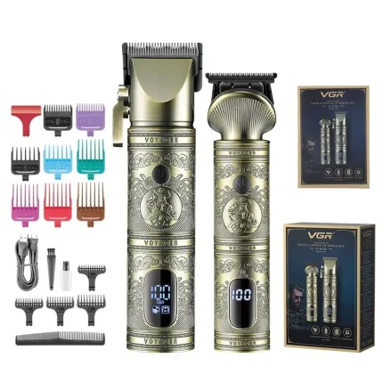 ماشین اصلاح موی سر و صورت وی جی آر مدل V-670 مجموعه 2 عددی