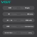 ماشین اصلاح مو سر و صورت وی جی آر مدل V-003